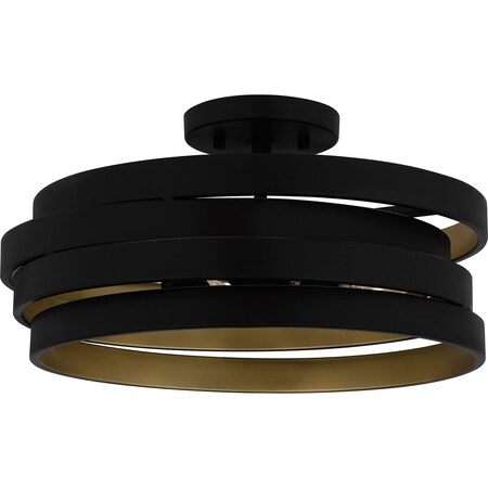 Quoizel Semi-Flush Mount Semi Flush 3 Lights Matte Black QSF6223MBK